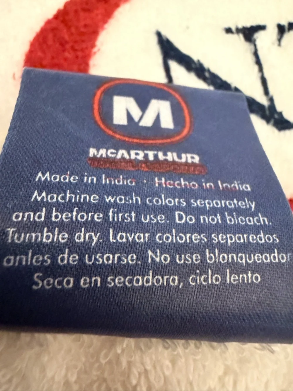 Vintage McArthur U.S. Open Tennis Championship Player Towel Anti-Microbial 23x38
